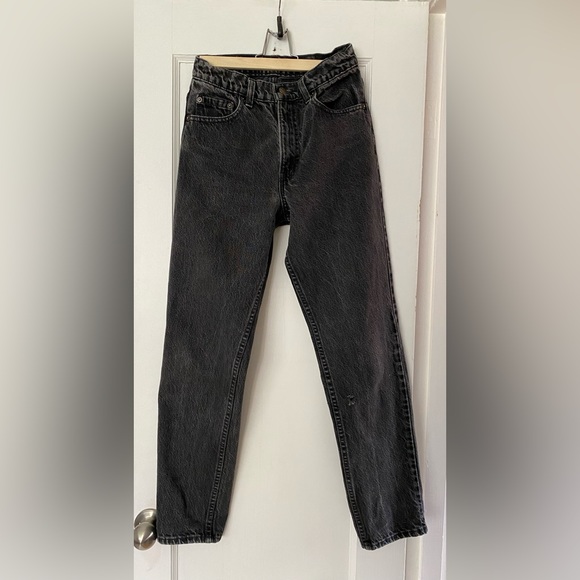 Vintage Levi’s 550 W28 L30 Washed Black High Rise Tapered Women - Picture 3 of 15
